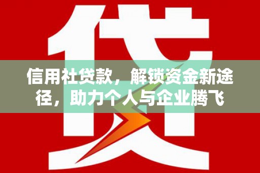 雄县信用社贷款，解锁资金新途径，助力个人与企业腾飞