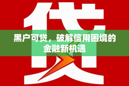 雄县黑户可贷，破解信用困境的金融新机遇