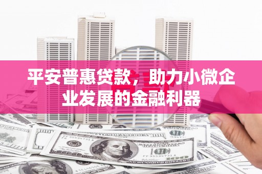 雄县平安普惠贷款，助力小微企业发展的金融利器
