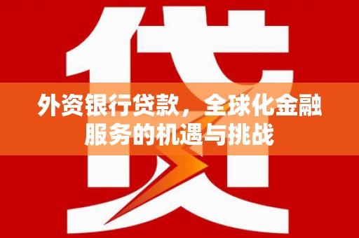 雄县外资银行贷款，全球化金融服务的机遇与挑战